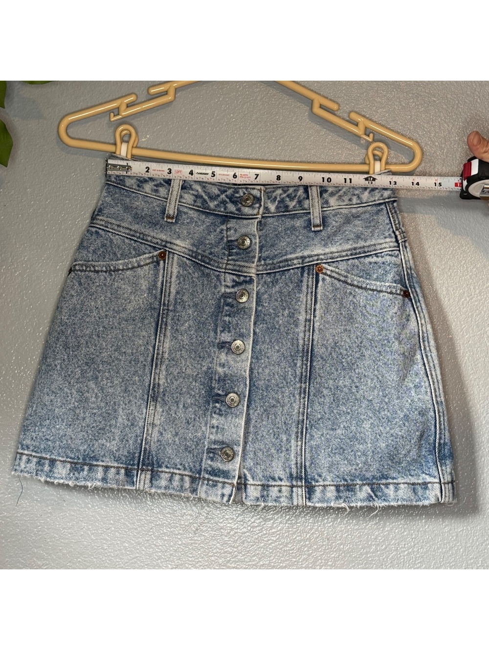 Y2K Abercrombie & Fitch Denim Mini Skirt Button Front High Waist Size 0 - Picture 6 of 6